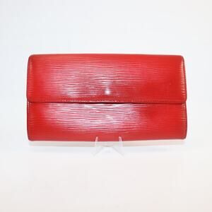 Louis Vuitton Red Epi‎ Leather Wallet Clutch – Good Condition, Replaced Zipper
